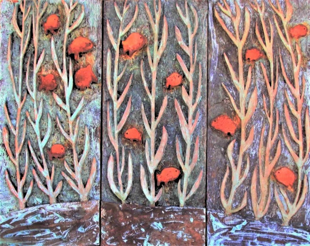 Under the Sea (bas relief triptych)